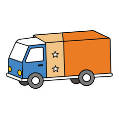 A compact European box truck with a sleek cab-over design, ideal for urban deliveries. Its enclosed cargo area offers secure transport across narrow city streets.
