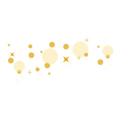 Golden bokeh confetti cluster with sparkles, ideal for festive decorations and invitations.
