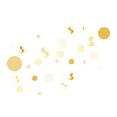 Golden bokeh confetti cluster with sparkles, ideal for festive decorations and invitations.