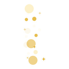Golden bokeh confetti cluster with sparkles, ideal for festive decorations and invitations.