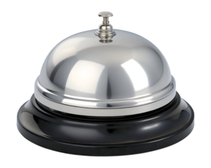 metal service bell on black base