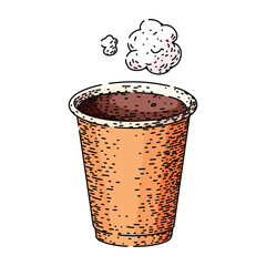 cappuccino coffee cup sketch hand drawn vector