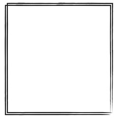 Grunge vector ink hand painted brush stroke frame. Monochrome grunge background. Retro vintage style background. Abstract texture background. Rectangle, square frame isolated on white background. 