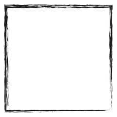Obraz premium Grunge vector ink hand painted brush stroke frame. Monochrome grunge background. Retro vintage style background. Abstract texture background. Rectangle, square frame isolated on white&nbsp;background. 