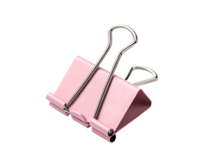 pink binder clip isolated on white