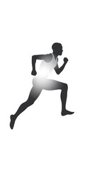 Confident jogger silhouette in classic athletic rhythm