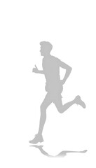 Confident jogger silhouette in classic athletic rhythm