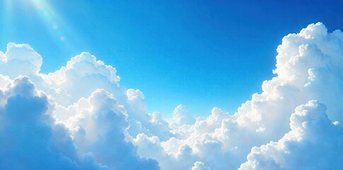 Ethereal Clouds Drifting Across Vibrant Blue Sky Stunning Celestial Beauty for Nature, Fantasy & Weather Themes