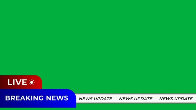 live Breaking News frame Update News 4K with Green Screen Background	
