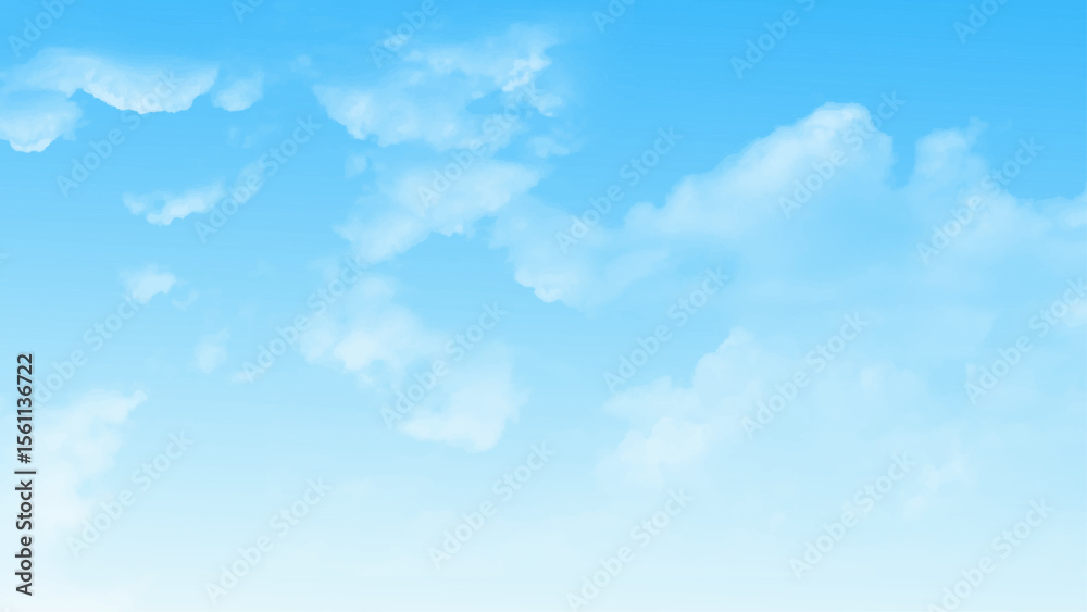 Poster background with clouds on blue sky. natural horizontal view of clear blue sky and clouds, clouds wit