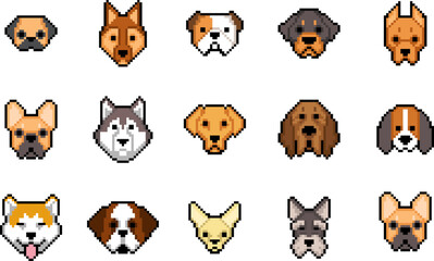 dog pixelated art vector illustration