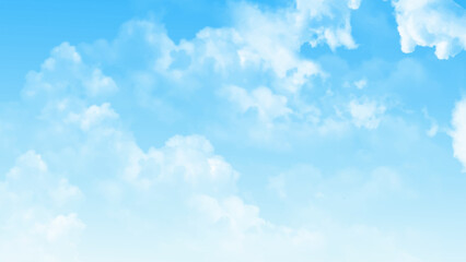 Natural view of clear blue sky and clouds, clouds with background. Background with clouds on blue sky. Vector background. 