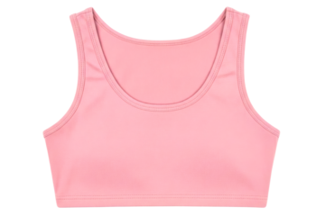 Pink scoop neck sleeveless athletic crop top for women isolated on a transparent background