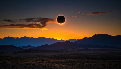 Fototapeta premium Eclipse Over Vast Natural Landscape