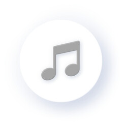 Neumorphism Icon Music Note Icon Soft Drop Shadow on Dark Background Neumorphic UI UX Design User Interface Neumorphism Shadow