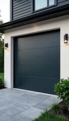 Modern automatic garage doors, sleek design, ready for installation, enhancing home curb appeal Perfect for new builds and renovations , garage door, motor, design