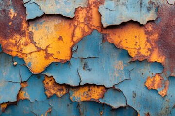 Obraz premium Macro Photograph of Heavily Rusted Metal Surface with Vibrant Colors