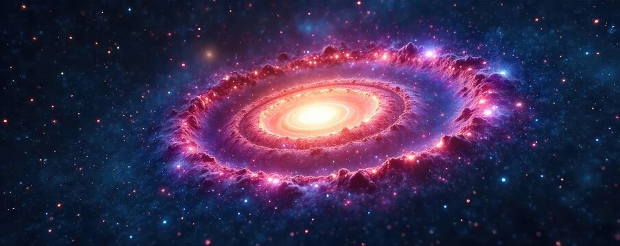 A lone galactic spiral galaxy, swirling in the vast emptiness of space, stars scattered across its arms Deep cosmic background, vibrant colors, and intense detail , cosmos, stars, solar system