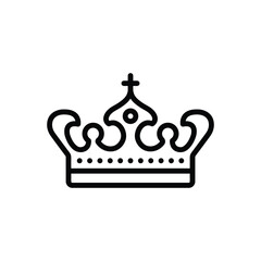 Black line icon for crown