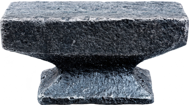 Dark gray metal anvil, sturdy base