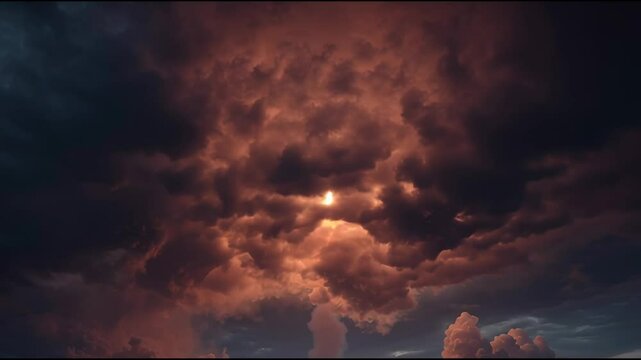 A dramatic wide-angle shot of an intercontinental ballistic missile launching from a military base at dusk, thick smoke and bright flames trail behind, stormy clouds above, cinematic lighting, highly 