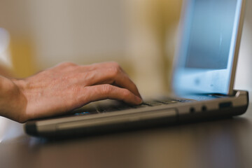 businessman working in office using laptop. professional business executive manager looking at computer thinking on digital strategy, sitting at desk.