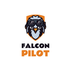 Falcon Pilot Aviator Mark Logo Design