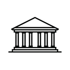 Fototapeta premium Classical Temple Architecture Line Drawing Illustration