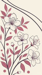 Abstract Floral Background with Flowers and Leaves in Vector Design