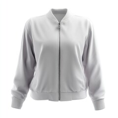 Stylish Gray Bomber Jacket on White Background for Fashion Display