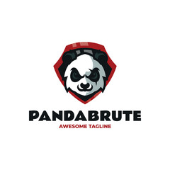 Panda Brute Emblem Logo Design