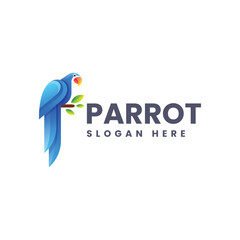 Fototapeta premium Gradient Modern Parrot Logo Design