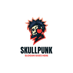 Mascot Skull Punk Logo Design