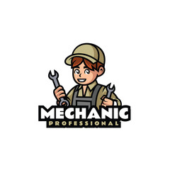 Mascot Mechanic Logo Design