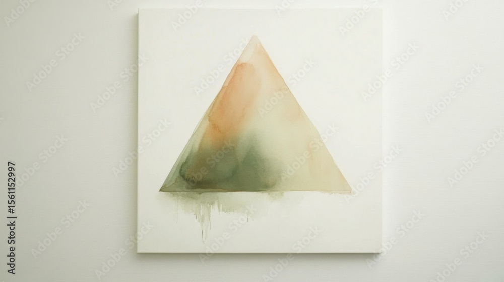 Aufkleber abstract watercolor painting of triangle shapes in serene gallery