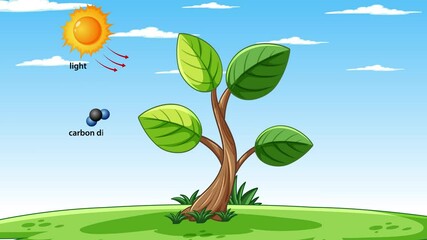 Photosynthesis Process in Plants and Plankton Animation