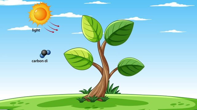 Photosynthesis Process in Plants and Plankton Animation