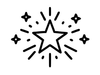 black star on white