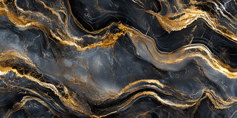 Luxury Black and Gold Marble Texture Abstract Background

