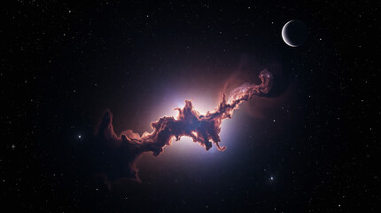 Naklejka premium Astral Realms: A Dreamy Universe Where Constellations, Planets, and Light Converge in Harmony.