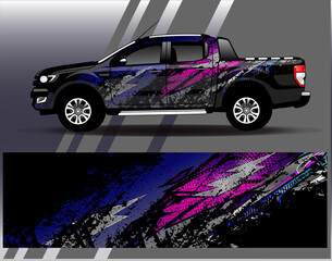 Car wrap design vector. Graphic abstract stripe racing background designs for vehicle, rally, race, adventure and car racing livery