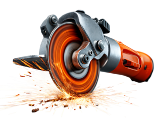 Industrial Angle Grinder Machine on White Background
