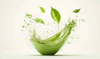 Refreshing Green Tea Leaves and Brewed Drink: Natural, Healthy, and Antioxidant-Rich Beverage