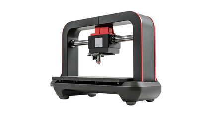 • A portable 3D printer for home use with easy-to-use interface, isolated on white background in HD 