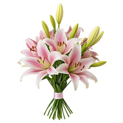 Obraz premium bouquet of pink lilies