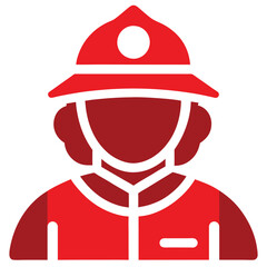Icon Fireman. related to Firefighter symbol. glyph style. simple vector design on white background