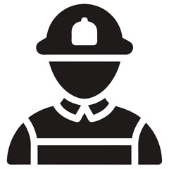 Icon Fireman. related to Firefighter symbol. glyph style. simple vector design on white background