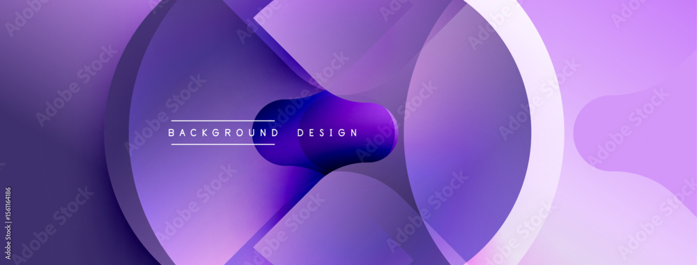 Poster abstract purple design features overlapping circles, gradients. modern aesthetic suitable for backgr