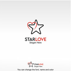 Star Love Logo Template Design Vector
