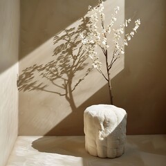 Elegant Interior Scene with Light and Shadow Play and a Cozy Interior Detail
